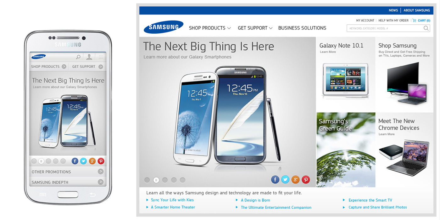 Samsung website image